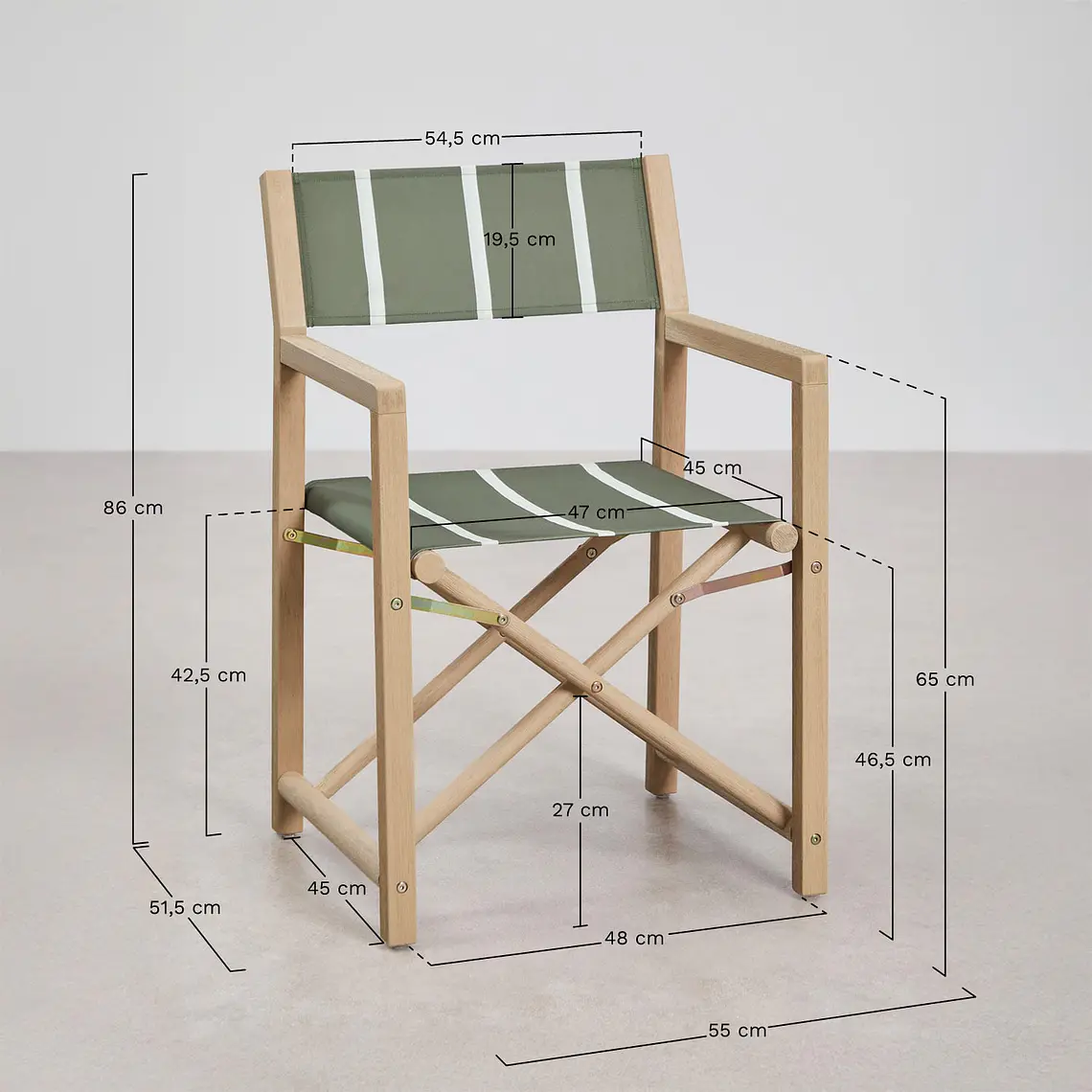 Silla de director plegable de jardín en madera de acacia Navora 10