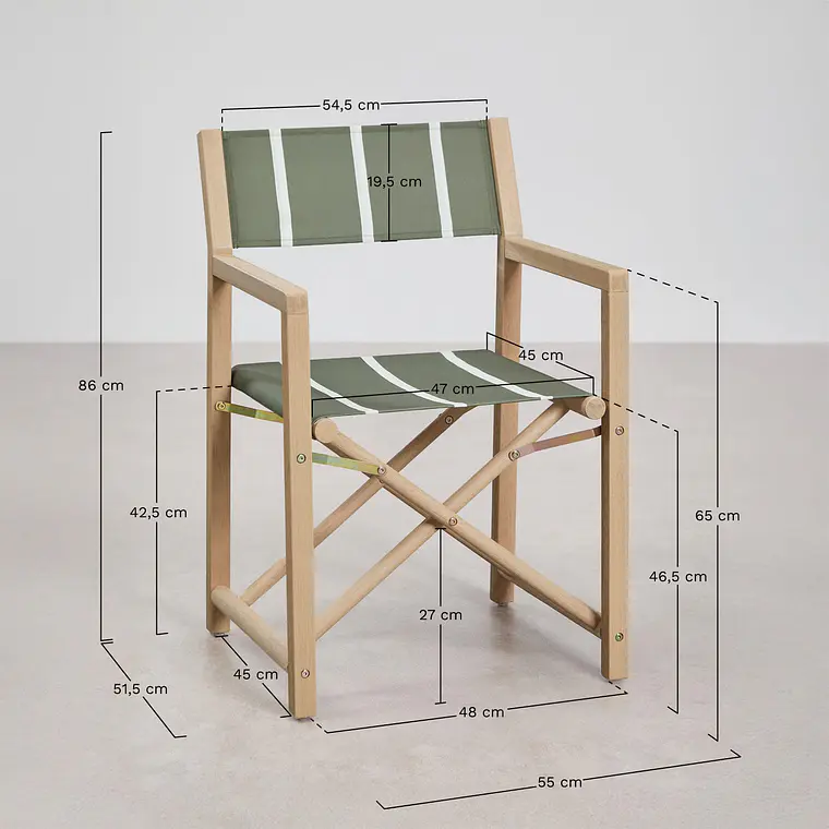 Silla de director plegable de jardín en madera de acacia Navora 10