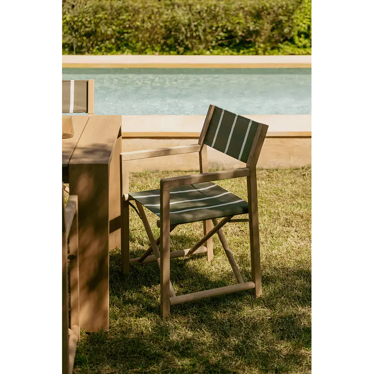 Silla de director plegable de jardín en madera de acacia Navora 12