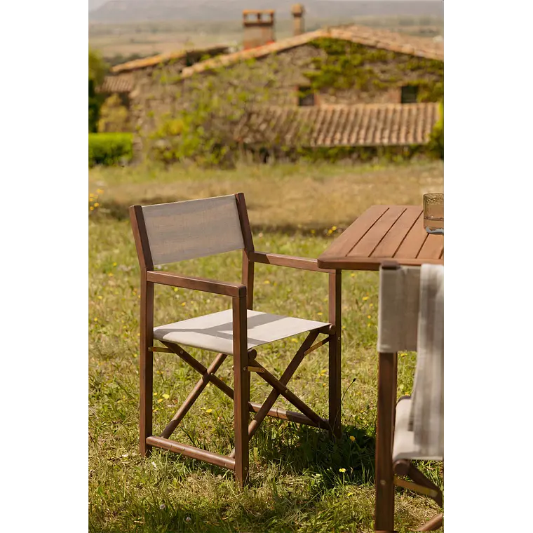 Silla de director plegable de jardín en madera de acacia Navora 13