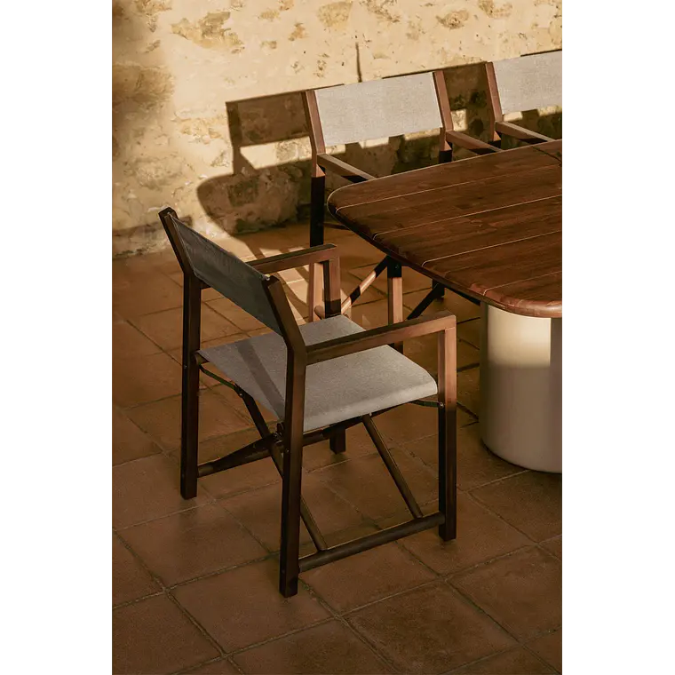 Silla de director plegable de jardín en madera de acacia Navora 14