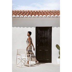 Silla de director plegable para jardín en aluminio y madera de teca Gavia