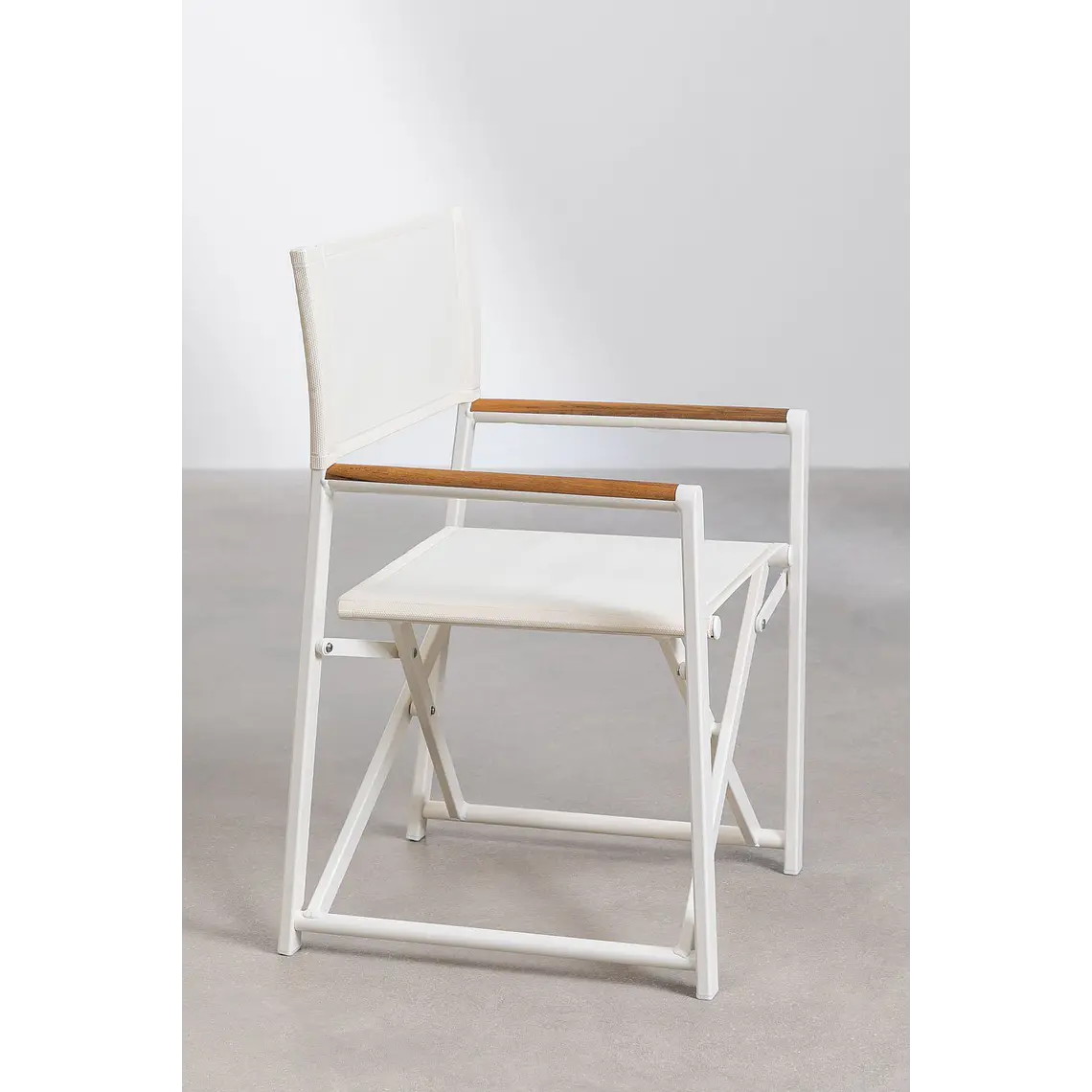 Silla de director plegable para jardín en aluminio y madera de teca Gavia 2