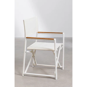 Silla de director plegable para jardín en aluminio y madera de teca Gavia