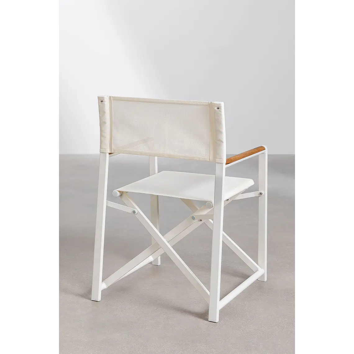 Silla de director plegable para jardín en aluminio y madera de teca Gavia 3