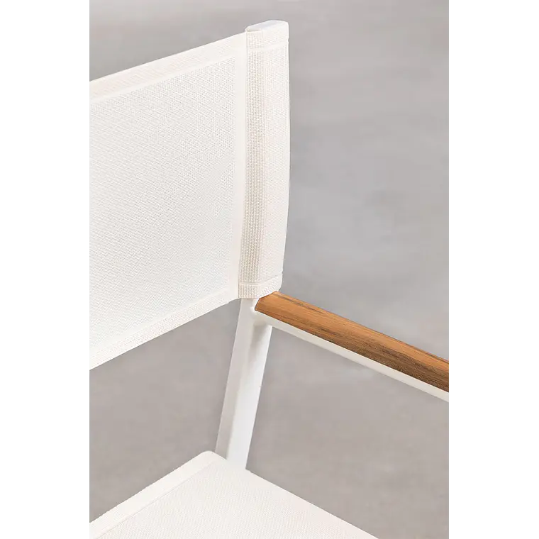 Silla de director plegable para jardín en aluminio y madera de teca Gavia 4