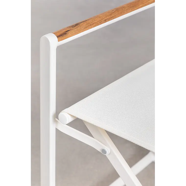 Silla de director plegable para jardín en aluminio y madera de teca Gavia 5