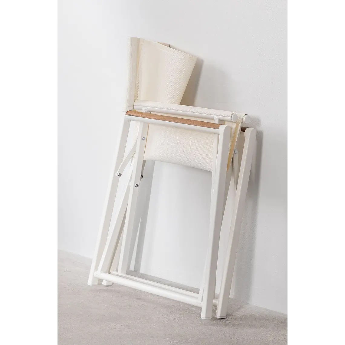 Silla de director plegable para jardín en aluminio y madera de teca Gavia 7