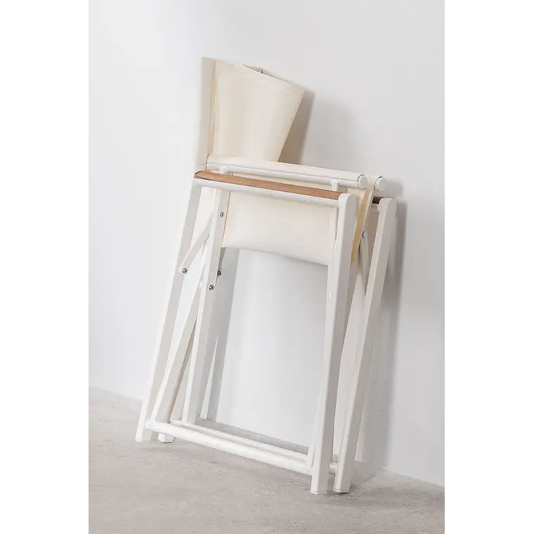 Silla de director plegable para jardín en aluminio y madera de teca Gavia 7
