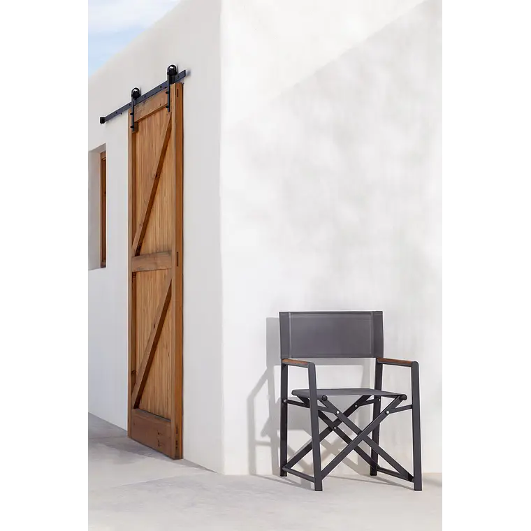 Silla de director plegable para jardín en aluminio y madera de teca Gavia 12