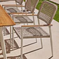 Silla de jardín apilable con reposabrazos en aluminio y cuerda trenzada Zoria - Miniatura 1