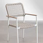 Silla de jardín apilable con reposabrazos en aluminio y cuerda trenzada Zoria - Miniatura 2