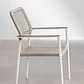 Silla de jardín apilable con reposabrazos en aluminio y cuerda trenzada Zoria - Miniatura 3