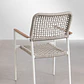 Silla de jardín apilable con reposabrazos en aluminio y cuerda trenzada Zoria - Miniatura 4