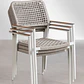 Silla de jardín apilable con reposabrazos en aluminio y cuerda trenzada Zoria - Miniatura 8
