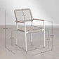Silla de jardín apilable con reposabrazos en aluminio y cuerda trenzada Zoria - Miniatura 9