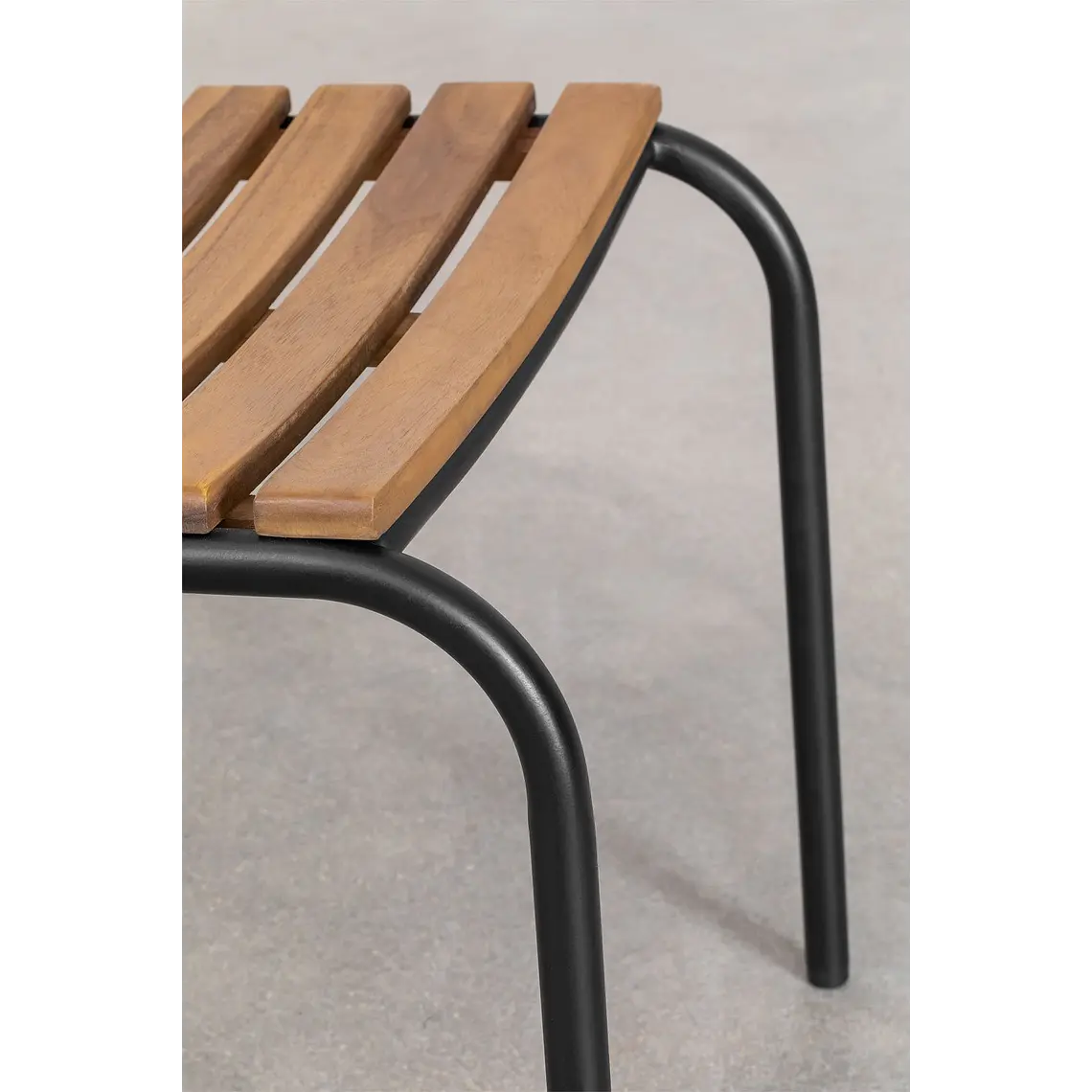Silla de jardín apilable en acero y madera de acacia Selia 8