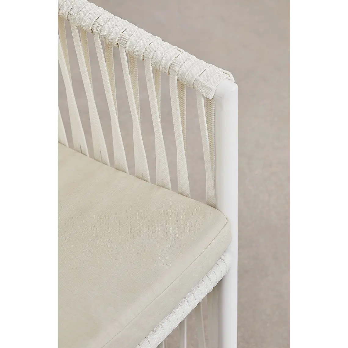 Silla de jardín con reposabrazos en aluminio y cuerda trenzada Cavena 8