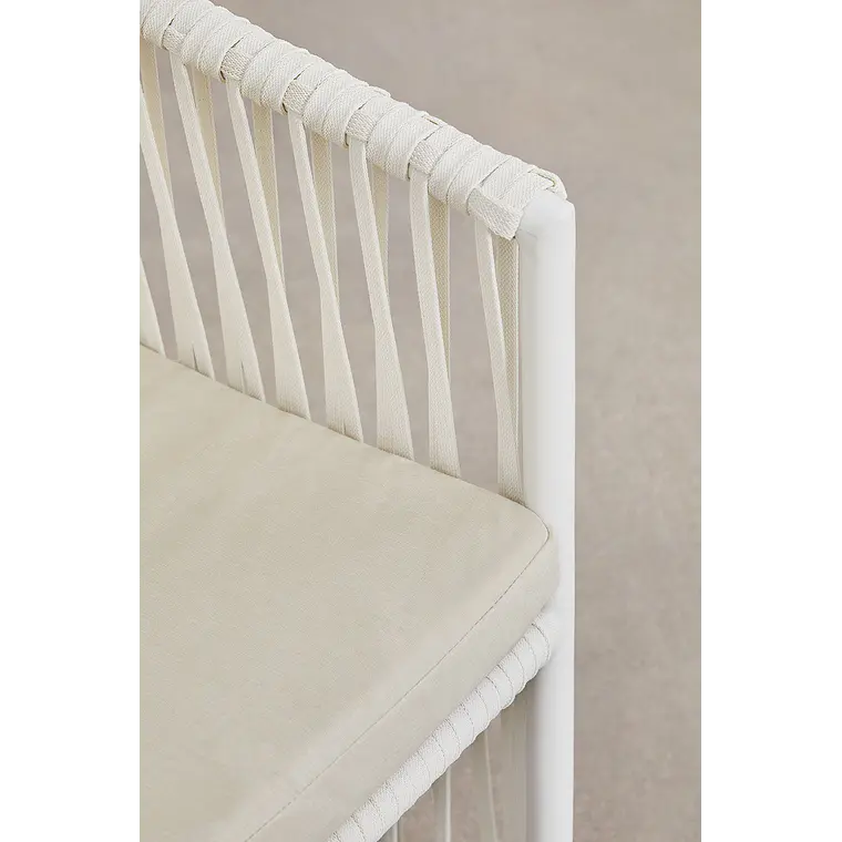 Silla de jardín con reposabrazos en aluminio y cuerda trenzada Cavena 8