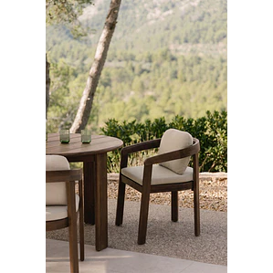 Silla de jardín con reposabrazos en madera de acacia Melena