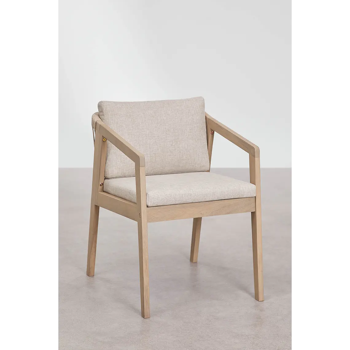Silla de jardín con reposabrazos en madera de acacia y cuerda trenzada Navia 4