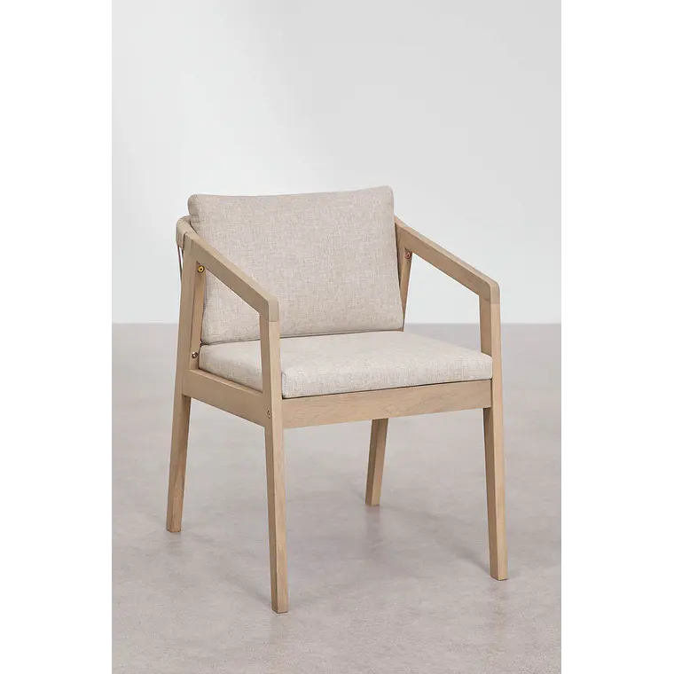 Silla de jardín con reposabrazos en madera de acacia y cuerda trenzada Navia 4