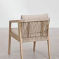 Silla de jardín con reposabrazos en madera de acacia y cuerda trenzada Navia - Miniatura 6