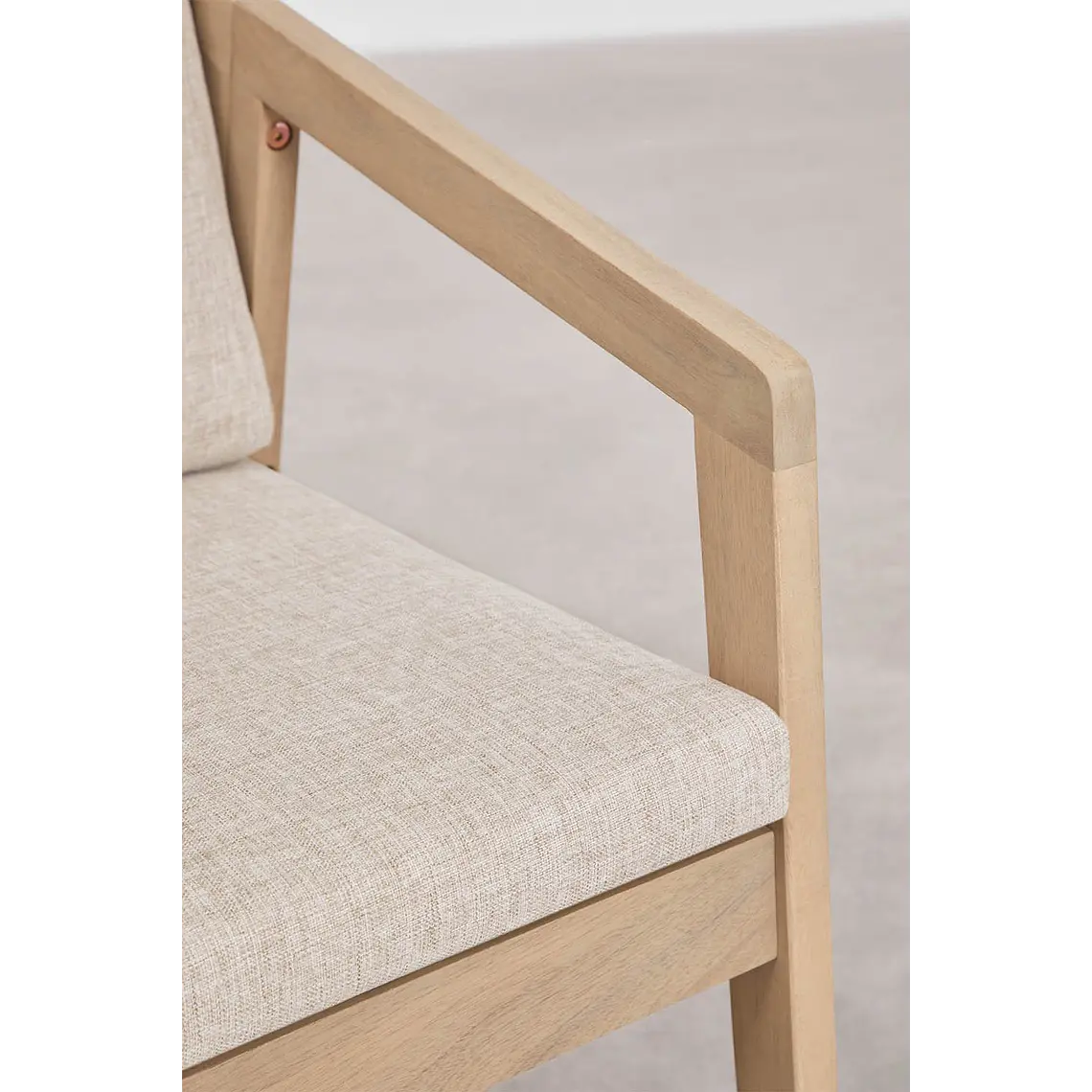Silla de jardín con reposabrazos en madera de acacia y cuerda trenzada Navia 8