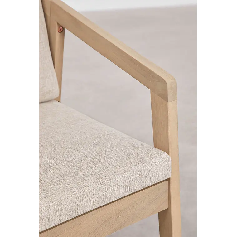 Silla de jardín con reposabrazos en madera de acacia y cuerda trenzada Navia 8