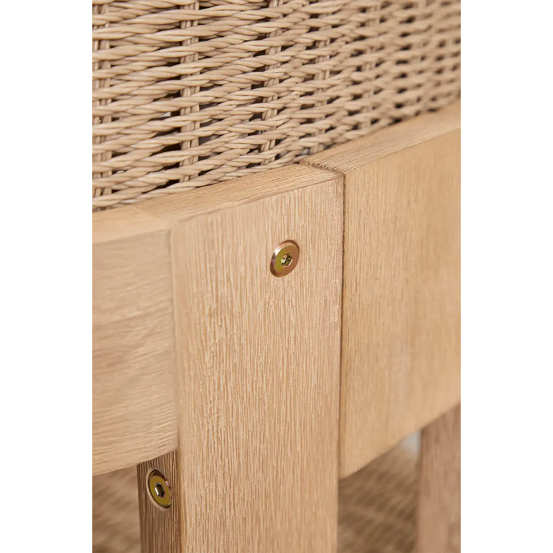 Silla de jardín con reposabrazos en madera de acacia y ratán sintético Delena 8