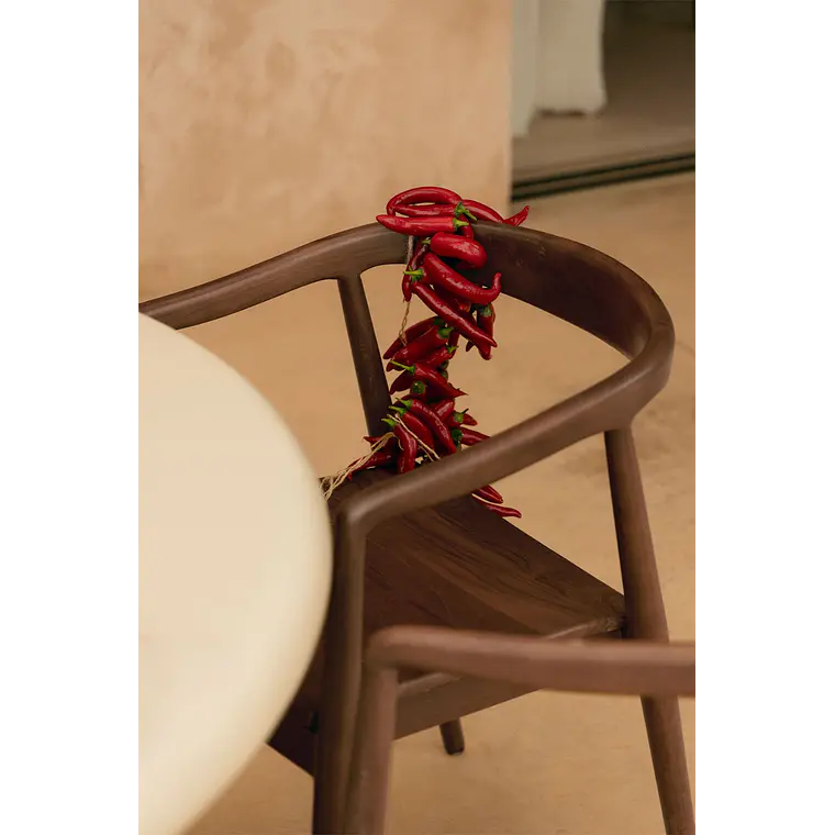 Silla de jardín con reposabrazos en madera de teca Elvena 2