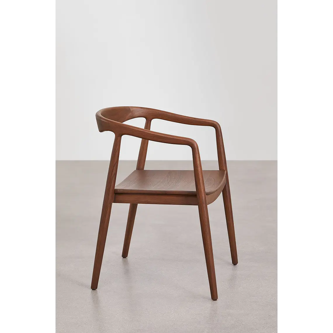 Silla de jardín con reposabrazos en madera de teca Elvena 4