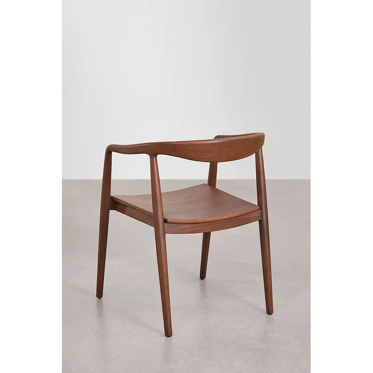 Silla de jardín con reposabrazos en madera de teca Elvena 5