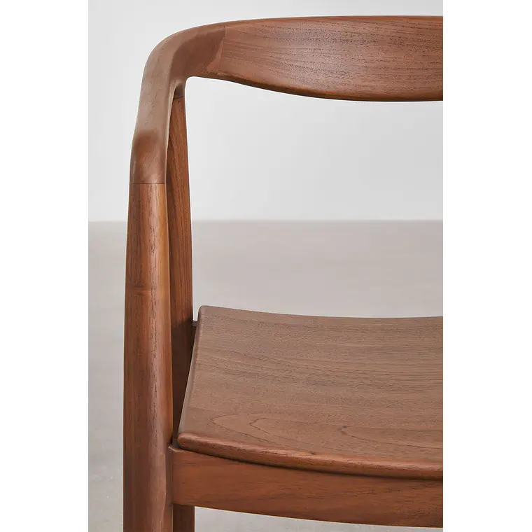 Silla de jardín con reposabrazos en madera de teca Elvena 6