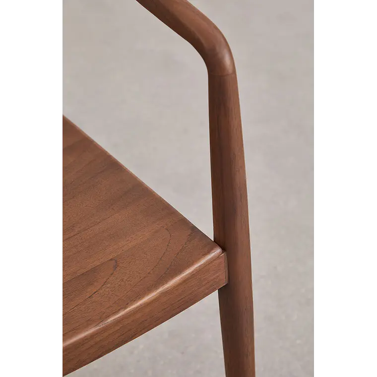 Silla de jardín con reposabrazos en madera de teca Elvena 7