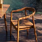 Silla de jardín con reposabrazos en madera de teca Elvena - Miniatura 11