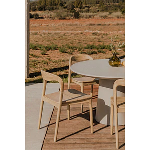 Silla de jardín en madera de teca Lumena