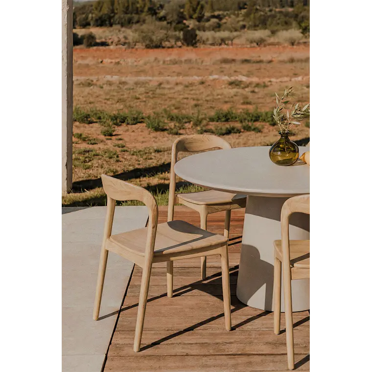 Silla de jardín en madera de teca Lumena 1