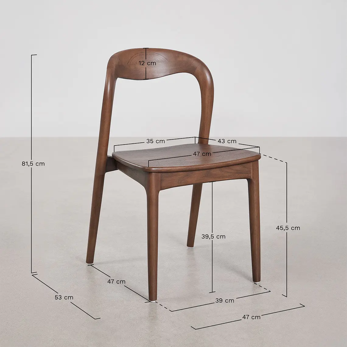 Silla de jardín en madera de teca Lumena 10