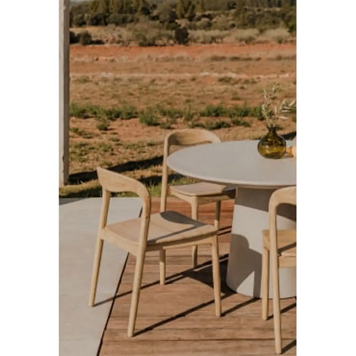 Silla de jardín en madera de teca Lumena 11