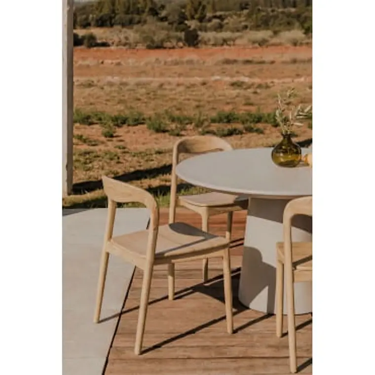 Silla de jardín en madera de teca Lumena 11