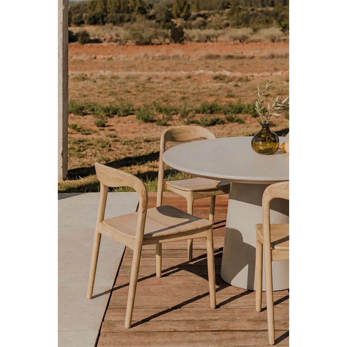 Silla de jardín en madera de teca Lumena 12
