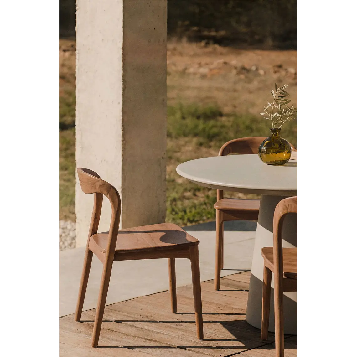 Silla de jardín en madera de teca Lumena 13