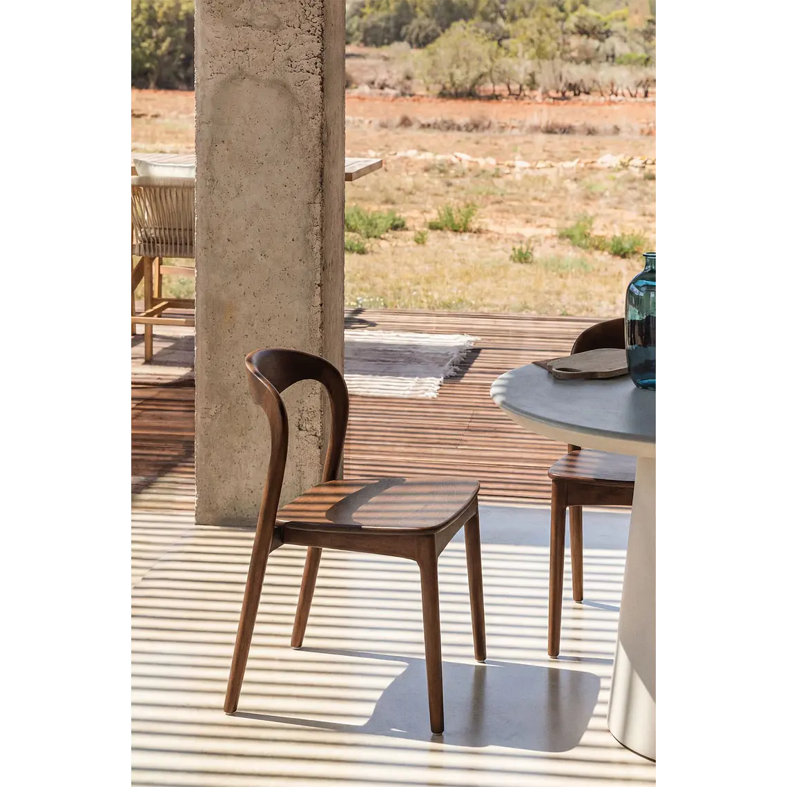 Silla de jardín en madera de teca Lumena 14