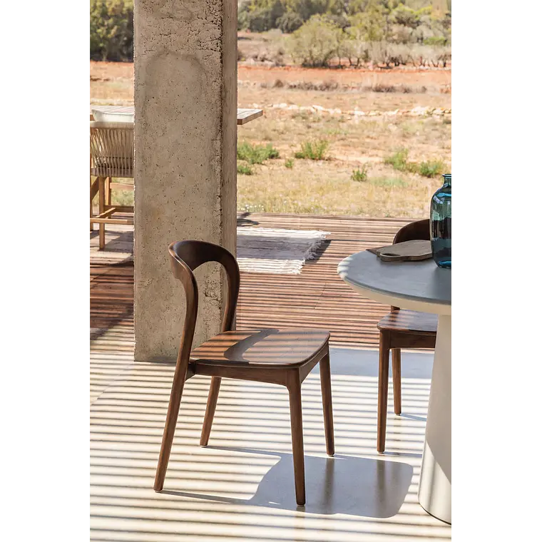Silla de jardín en madera de teca Lumena 14