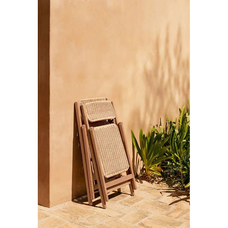 Silla de jardín plegable en madera de acacia Noreva 2