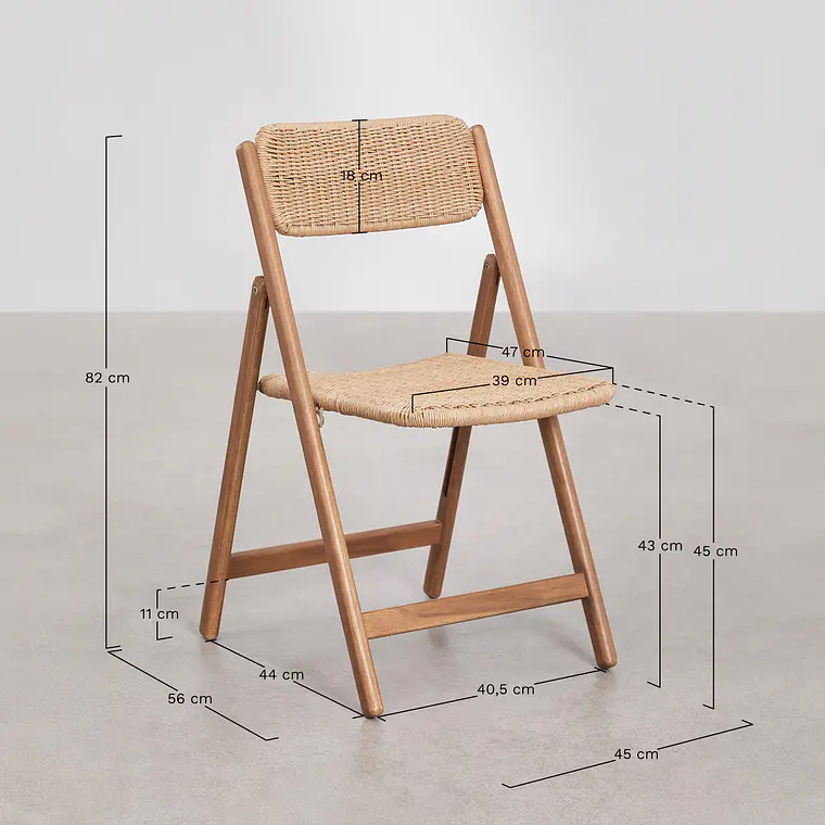 Silla de jardín plegable en madera de acacia Noreva 11