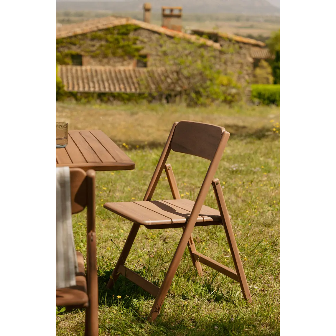 Silla de jardín plegable en madera de acacia Noreva 13