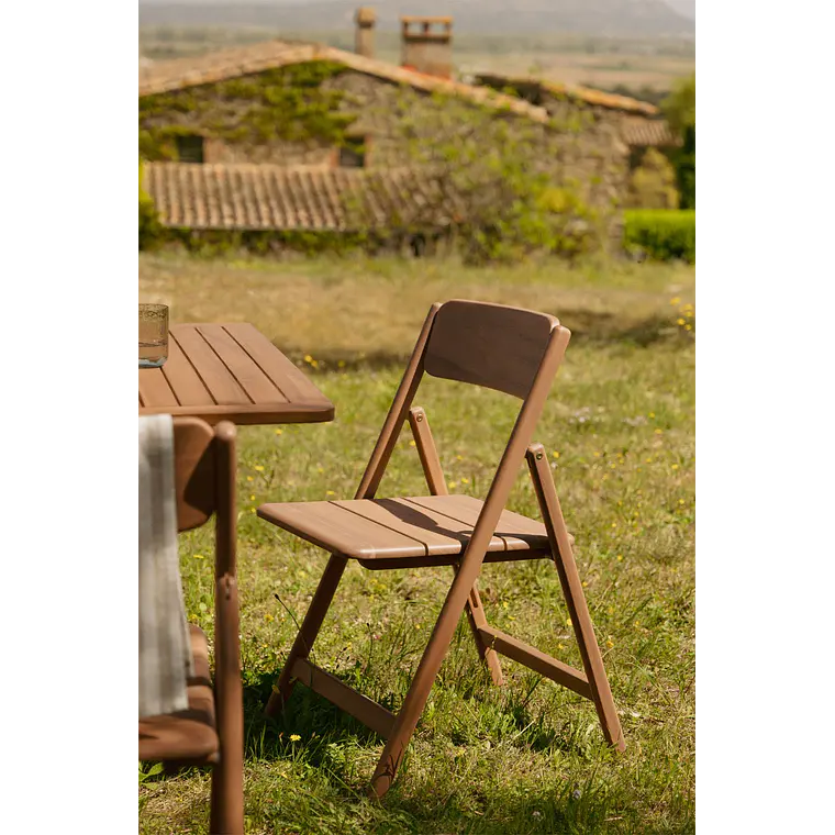 Silla de jardín plegable en madera de acacia Noreva 13