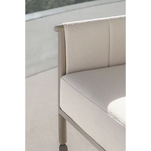 Sillón de jardín en bouclé y aluminio Toreva
